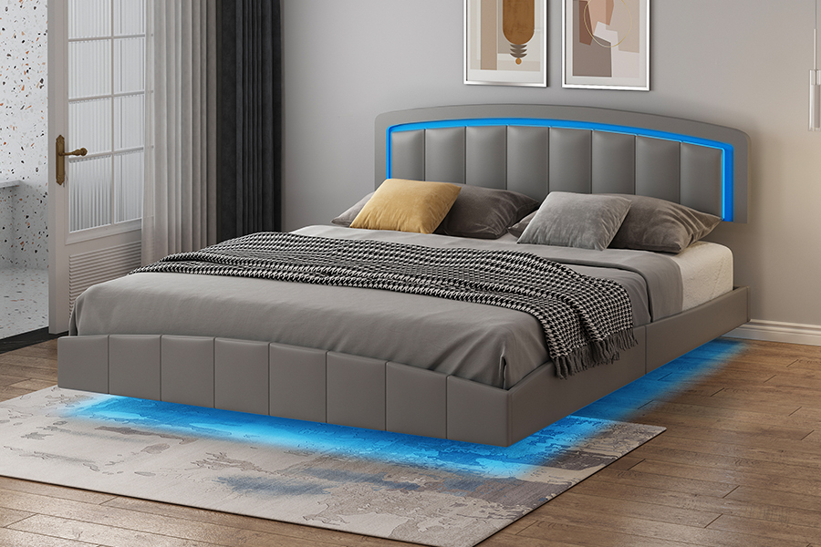 Khung giường nổi bọc nệm LED 4468-1
