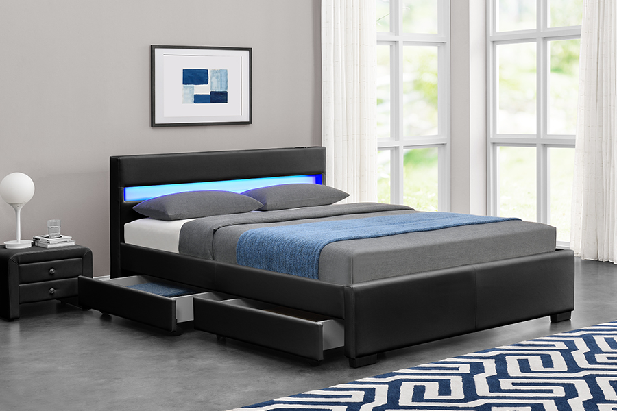 1894-1DS Loa Bluetooth Khung giường lưu trữ nghe nhìn bọc nệm