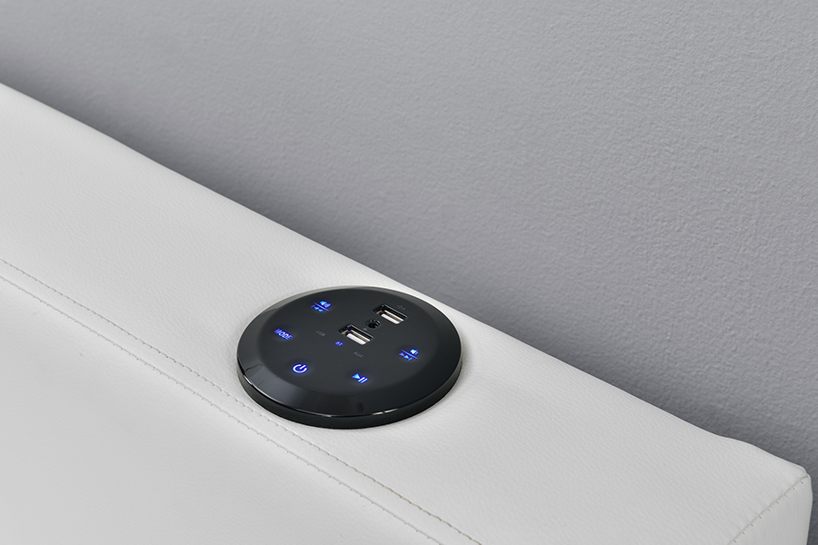 1894-1DS Loa Bluetooth Khung giường lưu trữ nghe nhìn bọc nệm