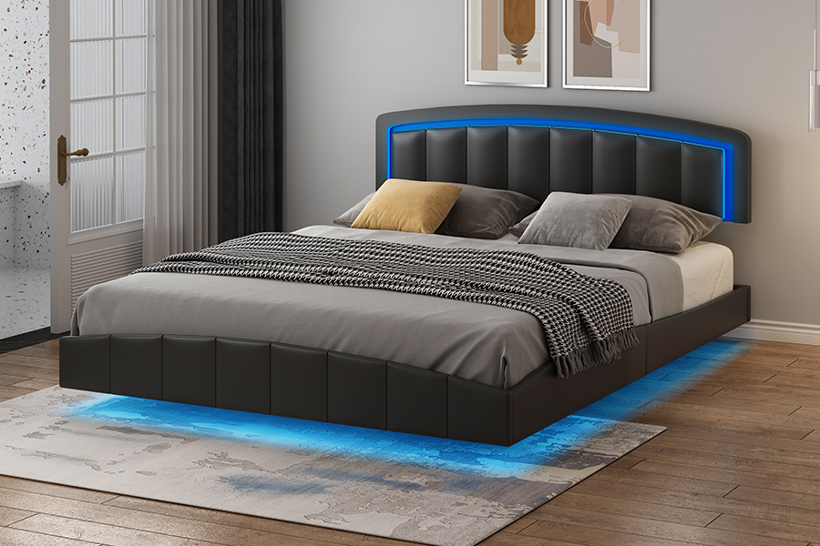 Khung giường nổi bọc nệm LED 4468-1