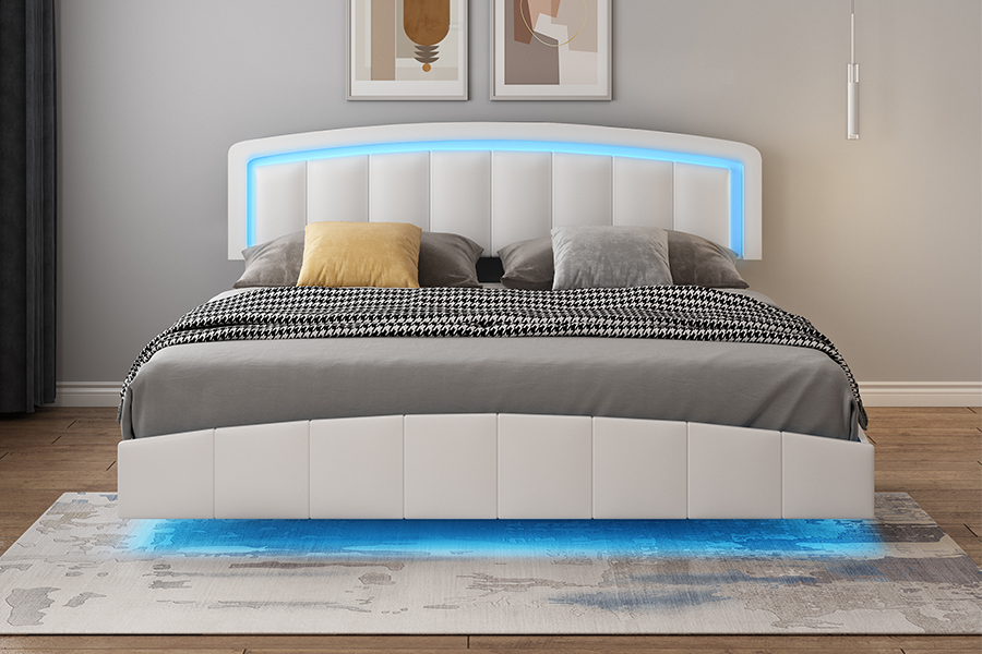 Khung giường nổi bọc nệm LED 4468-1