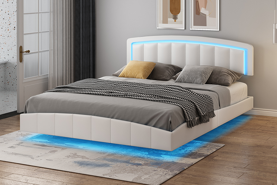 Khung giường nổi bọc nệm LED 4468-1