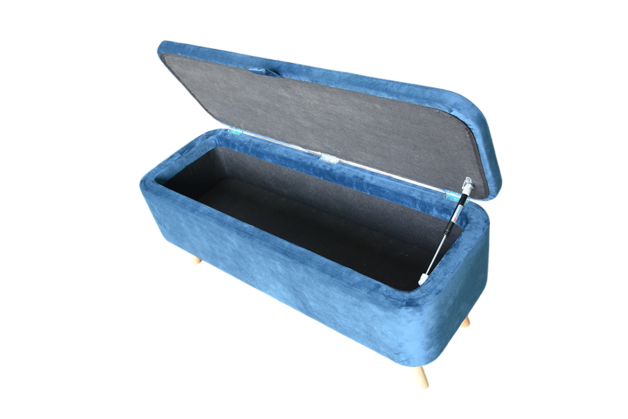 WSS956 Hộp lưu trữ nhung màu xanh bọc nhung màu xanh Ottoman