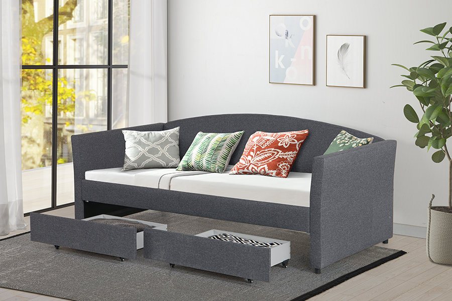 Giường sofa lưu trữ bằng vải lanh cotton thân thiện với da 4271D