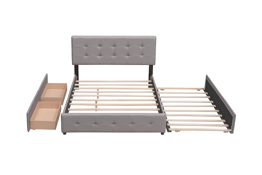 N15 Khung giường bọc nệm có bánh lăn có độ bền gấp đôi có thể điều chỉnh