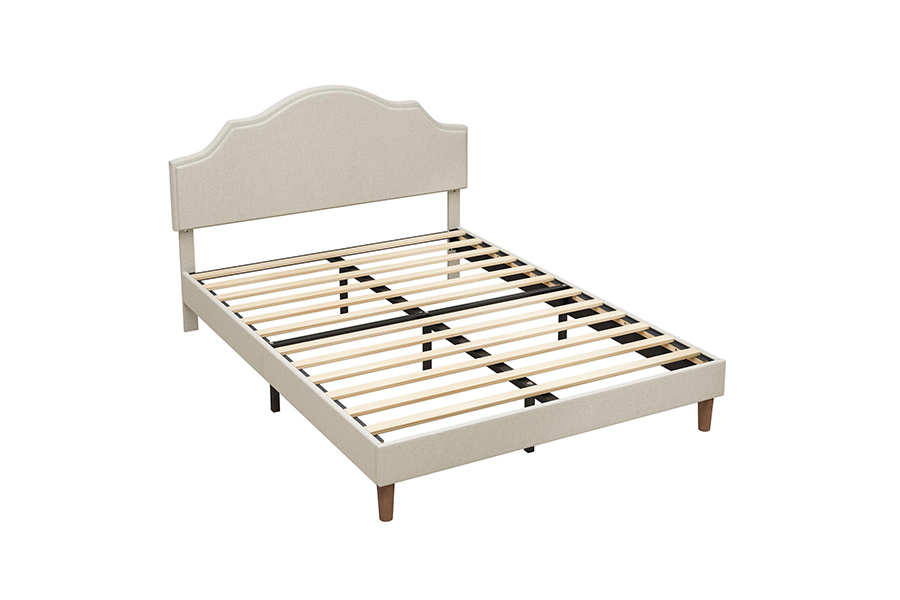 N21 Giường bọc vải màu be chất lượng cao cỡ Queen