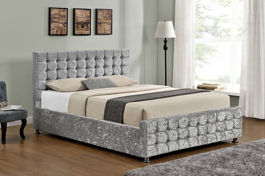 1150 Giường bọc vải mềm khung gỗ