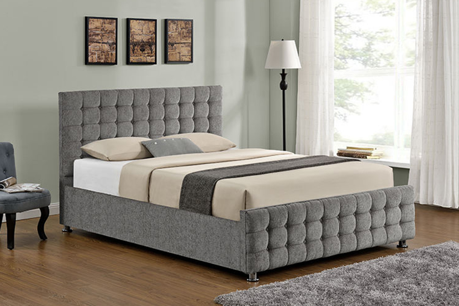 1150 Giường bọc vải mềm khung gỗ