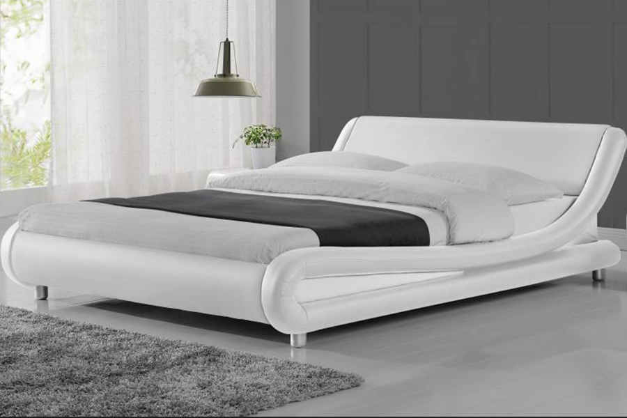 1140 Khung giường bọc da tổng hợp bằng gỗ PU 1140