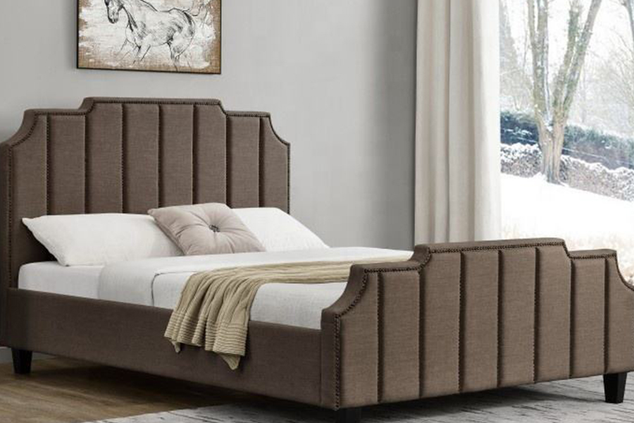Giường đôi khung bọc vải nhung 1205