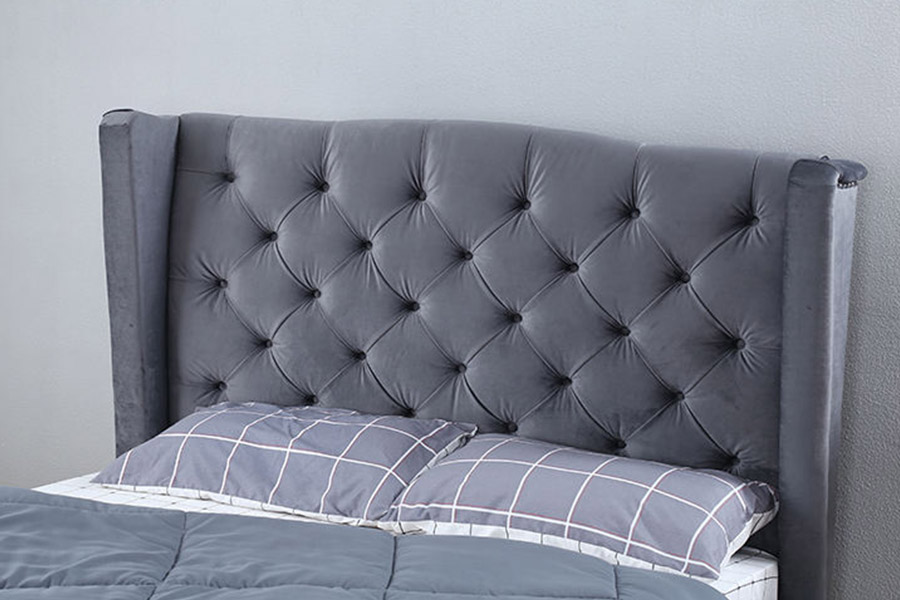 Giường bọc nệm vải nhung 1399