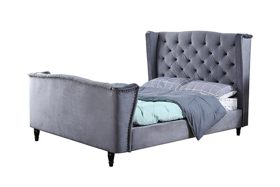 Giường bọc nệm vải nhung 1399