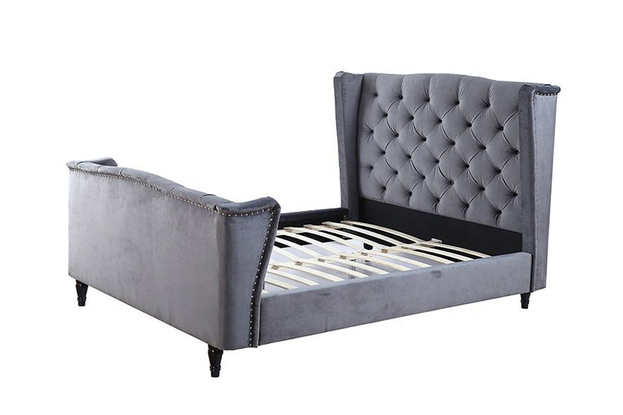 Giường bọc nệm vải nhung 1399