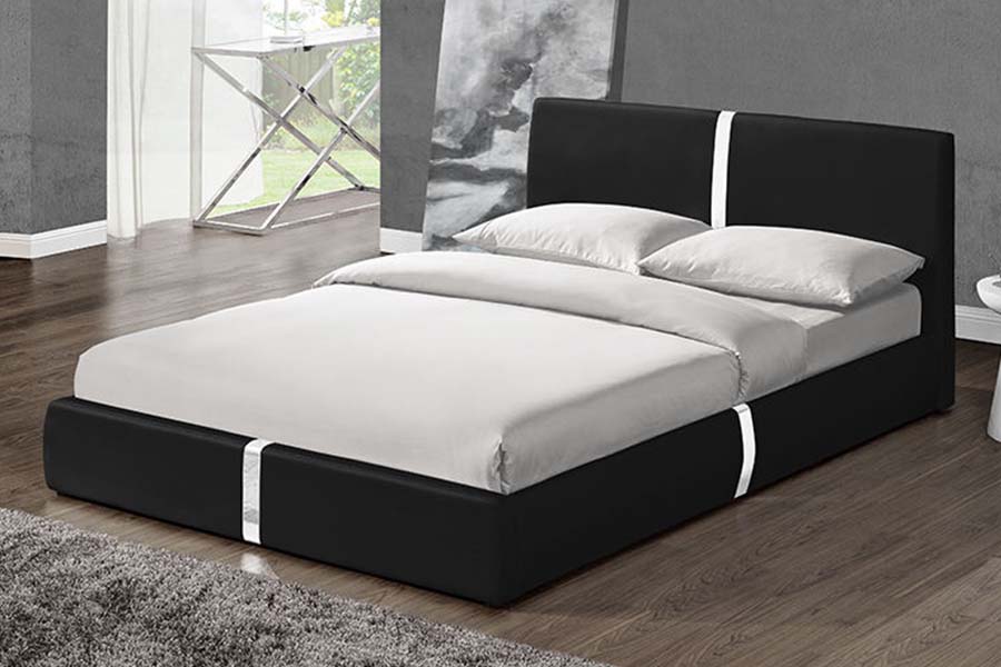Giường bọc da mềm khung gỗ nguyên khối 1859