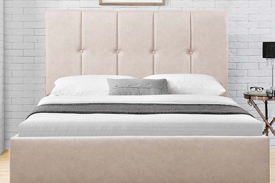 1616 King Size Soft Vải Thiết kế nút giường Giường bọc nệm