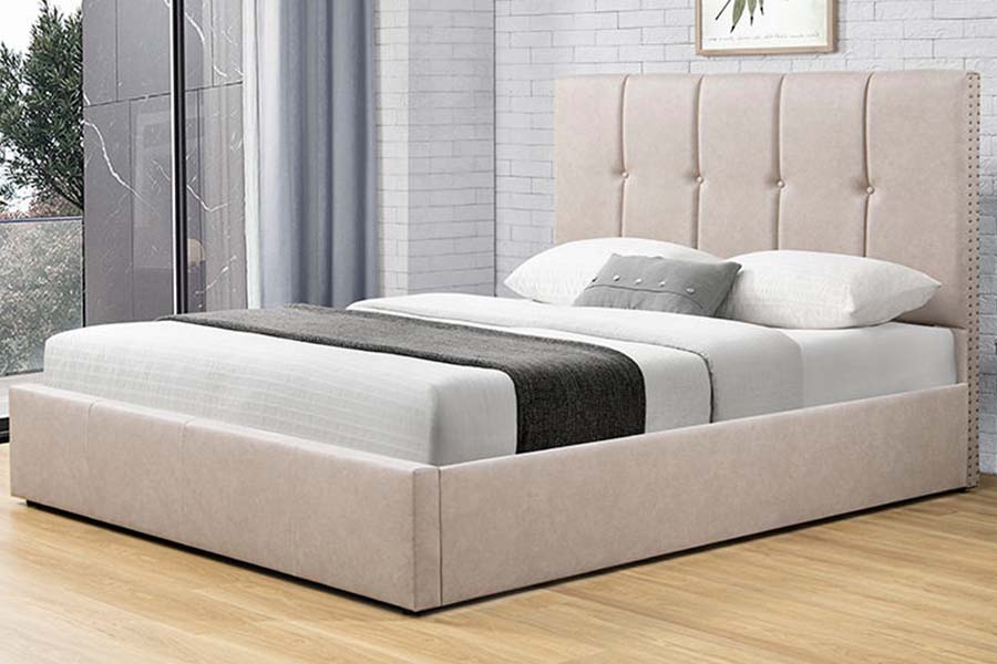 1616 King Size Soft Vải Thiết kế nút giường Giường bọc nệm