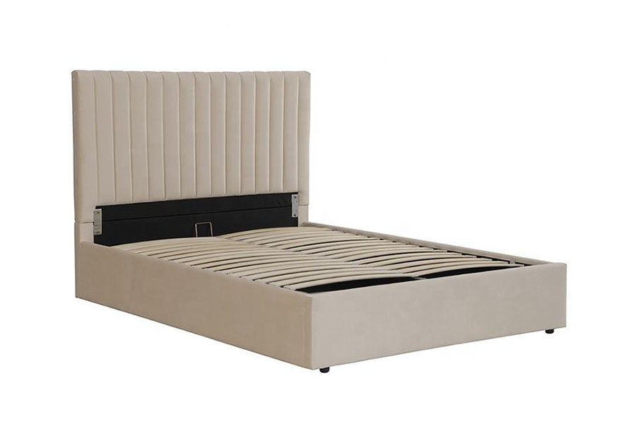 4088 Khung giường lưu trữ Ottoman nhung sang trọng nhẹ