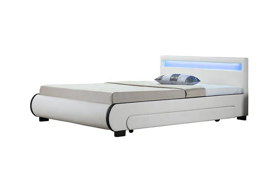 Giường bọc da PU có ngăn kéo đựng đồ bằng đèn LED 1135-1D