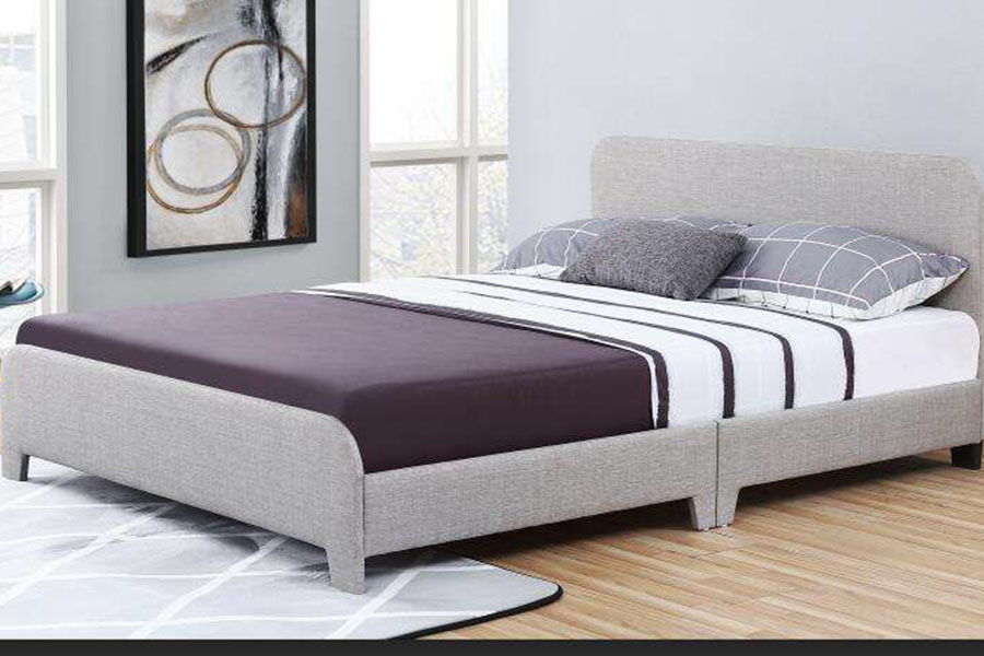 1142-3 Giường bọc vải lanh hiện đại Một hộp