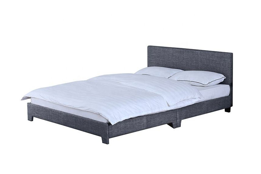 1142-2 Khung giường bằng vải lanh kiểu Mỹ bằng gỗ