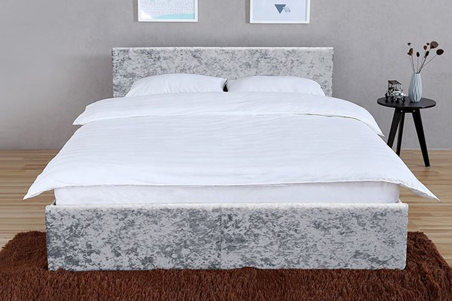 1166G Khung giường lưu trữ nhung PU nâng khí King Ottoman