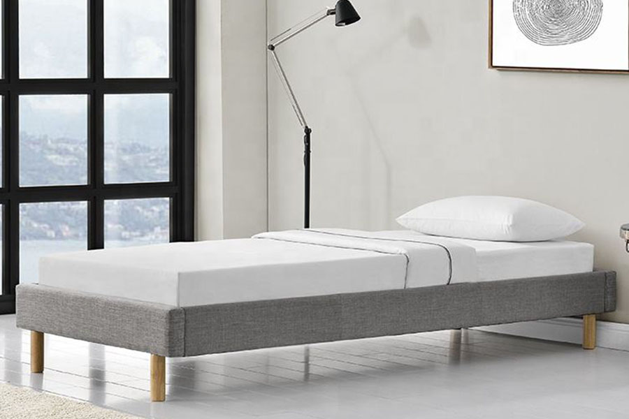 1159B Chân Gỗ Hiện Đại Vải Lanh Giường Đơn Chất Lượng Cao