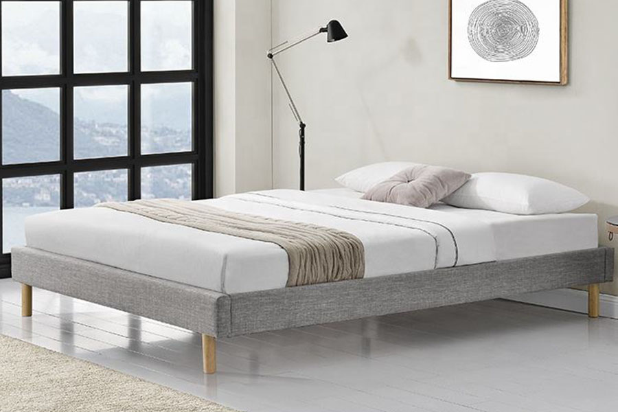 1159B Chân Gỗ Hiện Đại Vải Lanh Giường Đơn Chất Lượng Cao