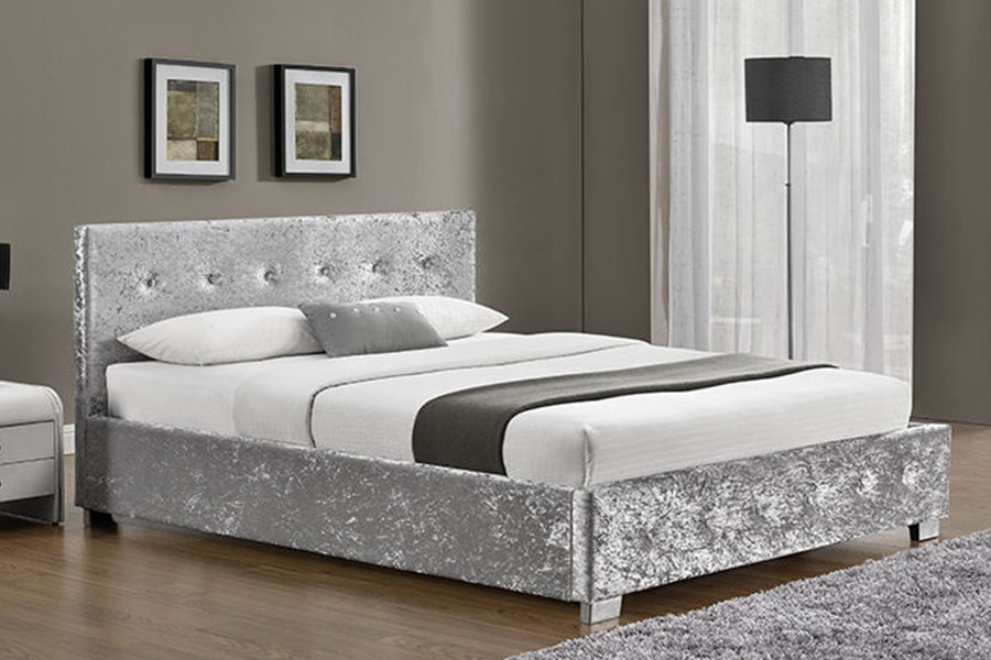 1191G Khung giường lưu trữ bọc vải cỡ King Ottoman