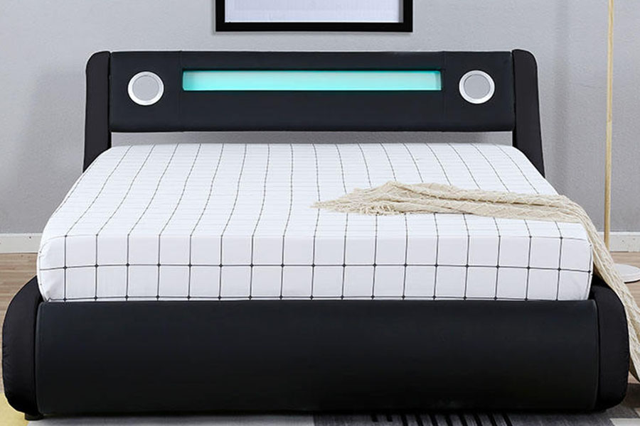 1324-1GS Loa LED tuyệt đẹp Da nâng khí lưu trữ Khung giường bọc nệm