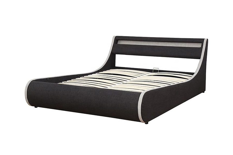 1408-1G Khung giường bọc vải mềm bằng vải lanh kiểu Ottoman
