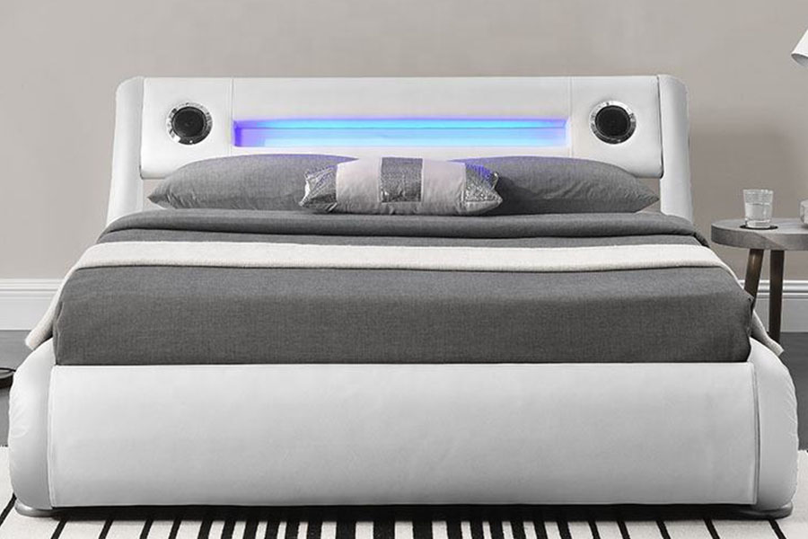 1324-1GS Loa LED tuyệt đẹp Da nâng khí lưu trữ Khung giường bọc nệm
