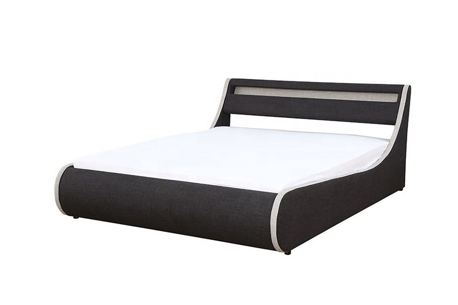 1408-1G Khung giường bọc vải mềm bằng vải lanh kiểu Ottoman