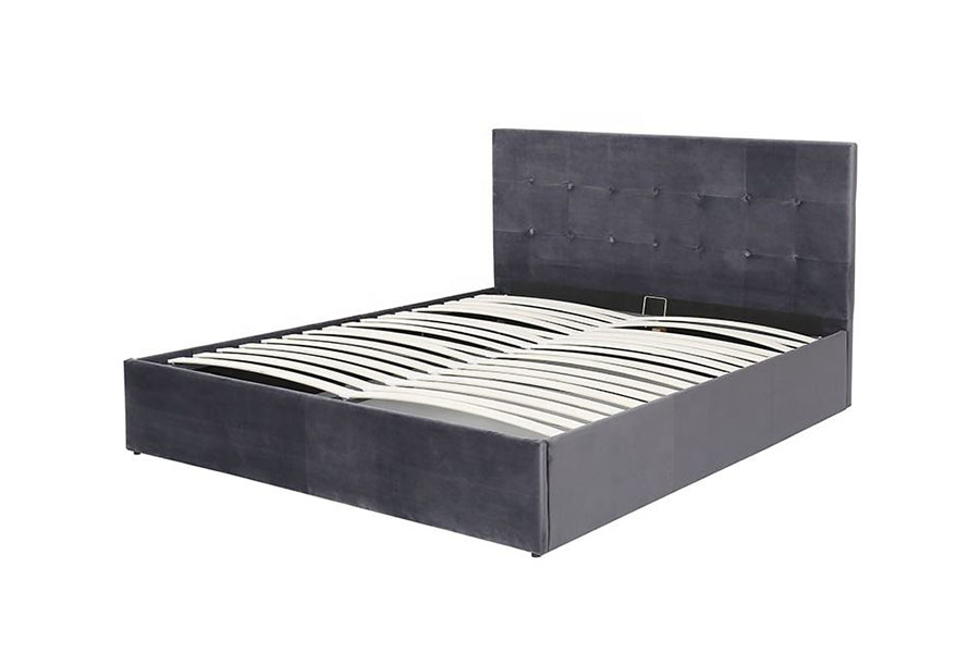 1407G Khung giường bọc nệm bằng gỗ nhung vận hành linh hoạt