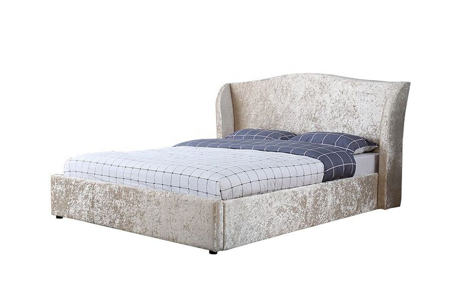 1320G Khung giường bọc đệm Ottoman Oyster-Finish màu Champagne-Velvet