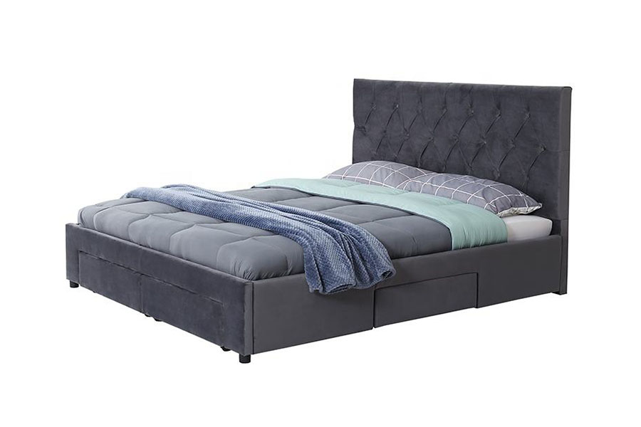 1406D Velvet King Đế gỗ có ngăn kéo bọc nệm chứa đồ
