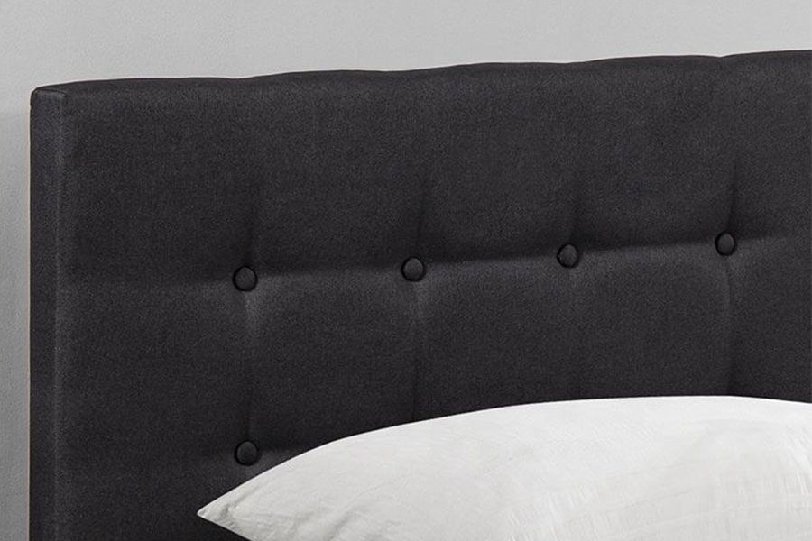 1286G Khung giường lưu trữ Ottoman bọc nệm đơn bằng gỗ nguyên khối có nút chần
