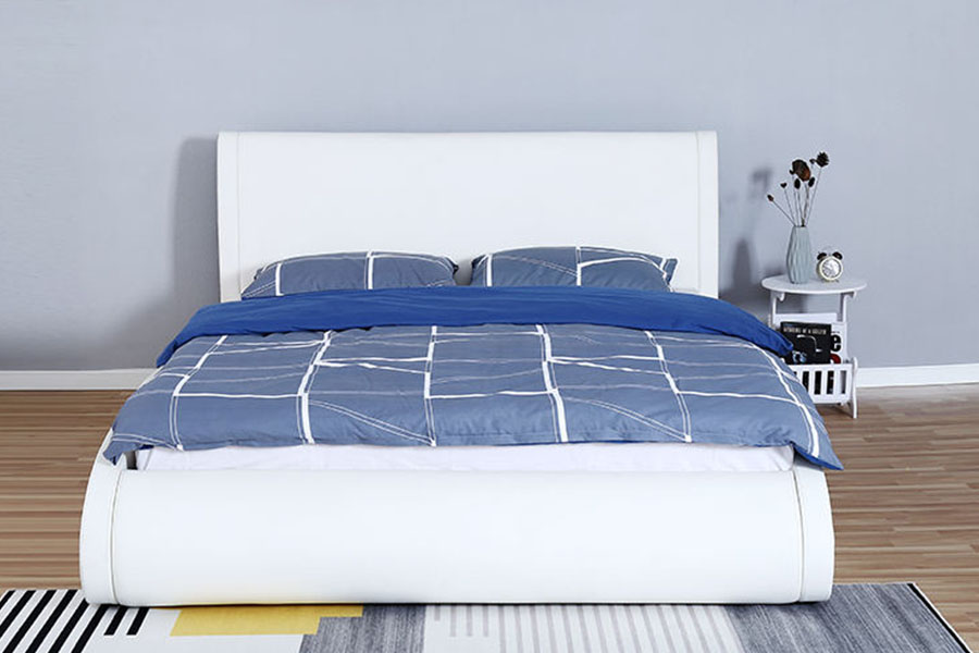 Khung giường lưu trữ phòng ngủ nâng khí bằng da giả đầu giường mềm 1280G