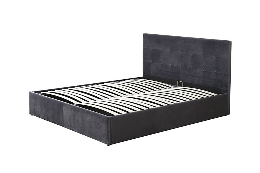 1274G Khung giường lưu trữ bằng da tiết kiệm không gian bằng da chần sợi thủy lực