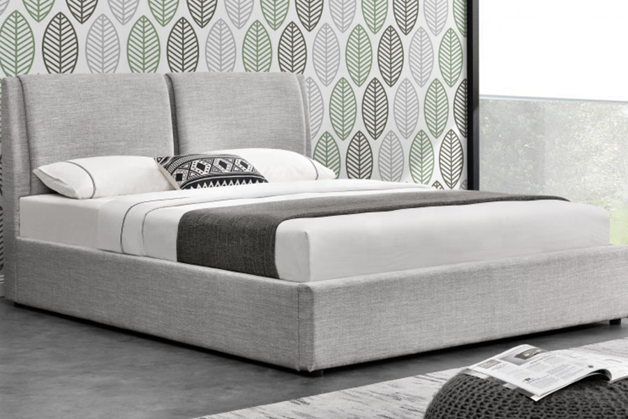 1256G Luxury Linen Ottoman Gas Lift Storage Khung giường bọc nệm