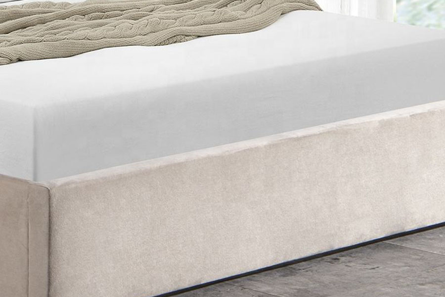1250G Nhung-Đầu giường Khung giường lưu trữ bọc nệm đôi Ottoman
